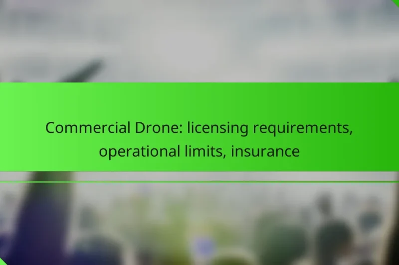 Commercial Drone: licensing requirements, operational limits, insurance