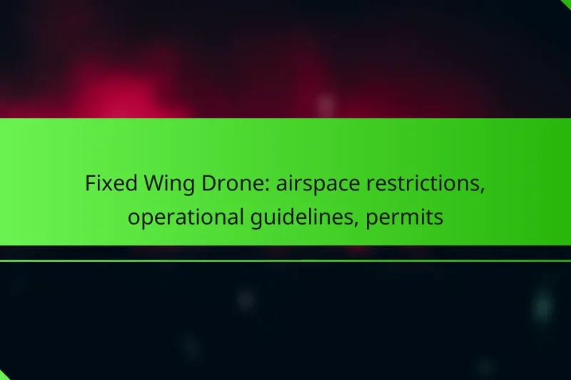 Fixed Wing Drone: airspace restrictions, operational guidelines, permits