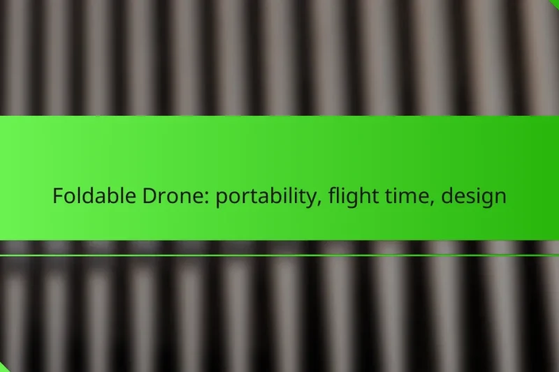 Foldable Drone: portability, flight time, design