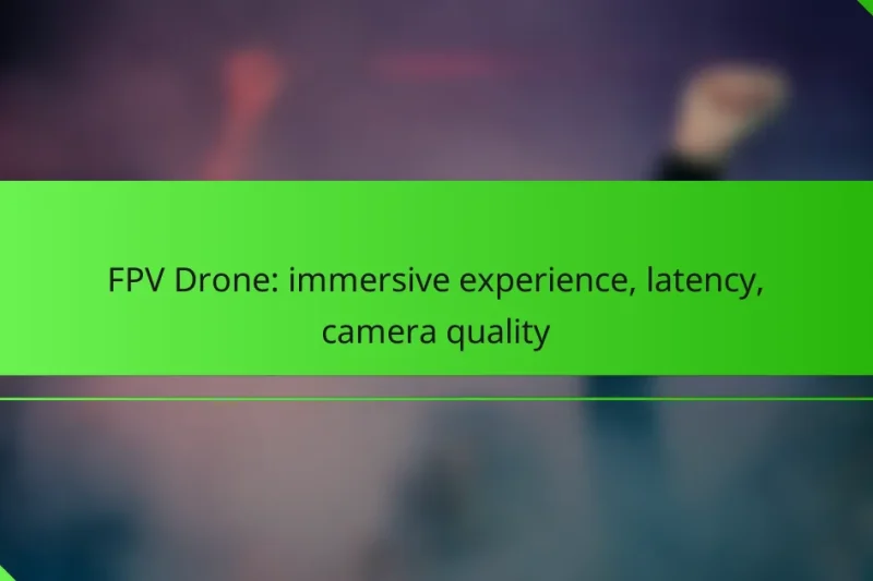 FPV Drone: immersive experience, latency, camera quality