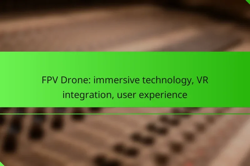 FPV Drone: immersive technology, VR integration, user experience