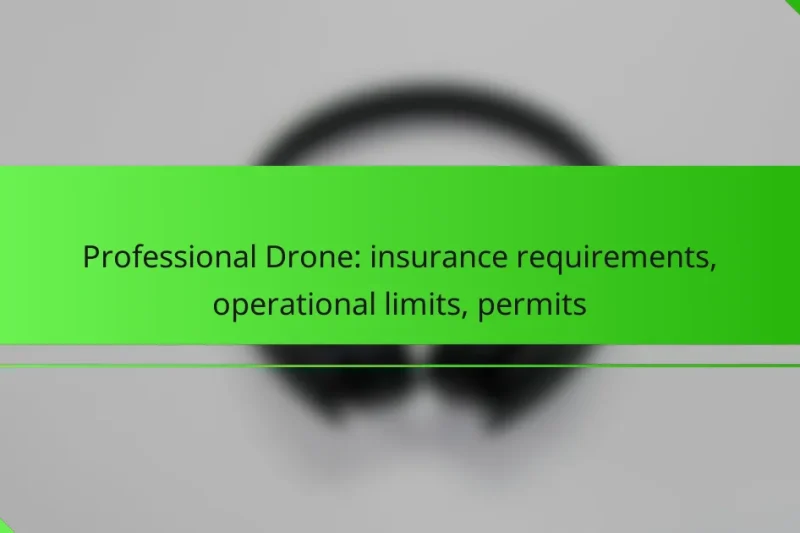 Professional Drone: insurance requirements, operational limits, permits