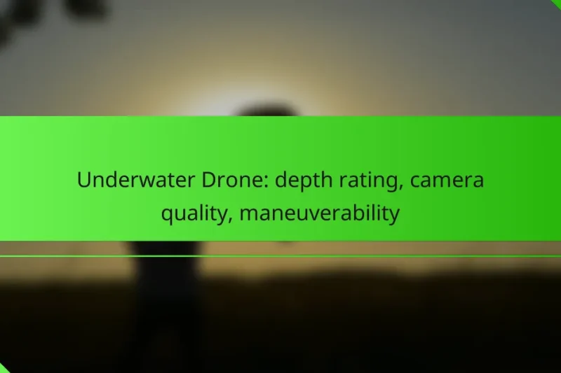 Underwater Drone: depth rating, camera quality, maneuverability