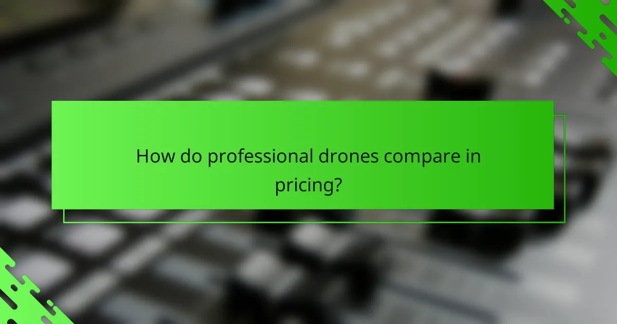 How do professional drones compare in pricing?