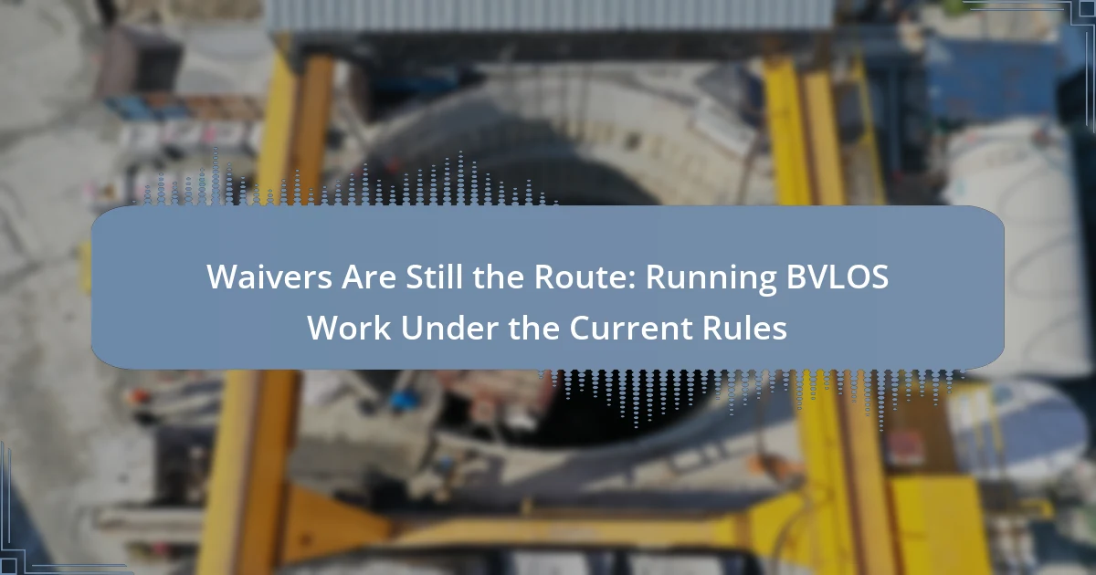 Waivers Are Still the Route: Running BVLOS Work Under the Current Rules