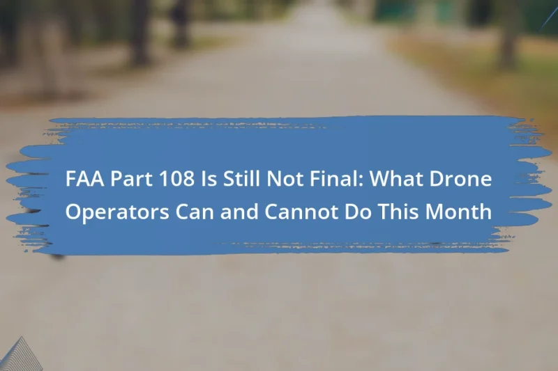 FAA Part 108 Is Still Not Final: What Drone Operators Can and Cannot Do This Month