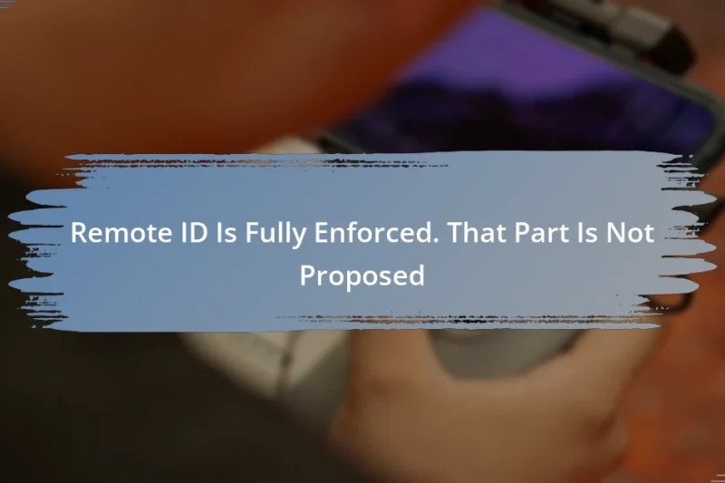 Remote ID Is Fully Enforced. That Part Is Not Proposed