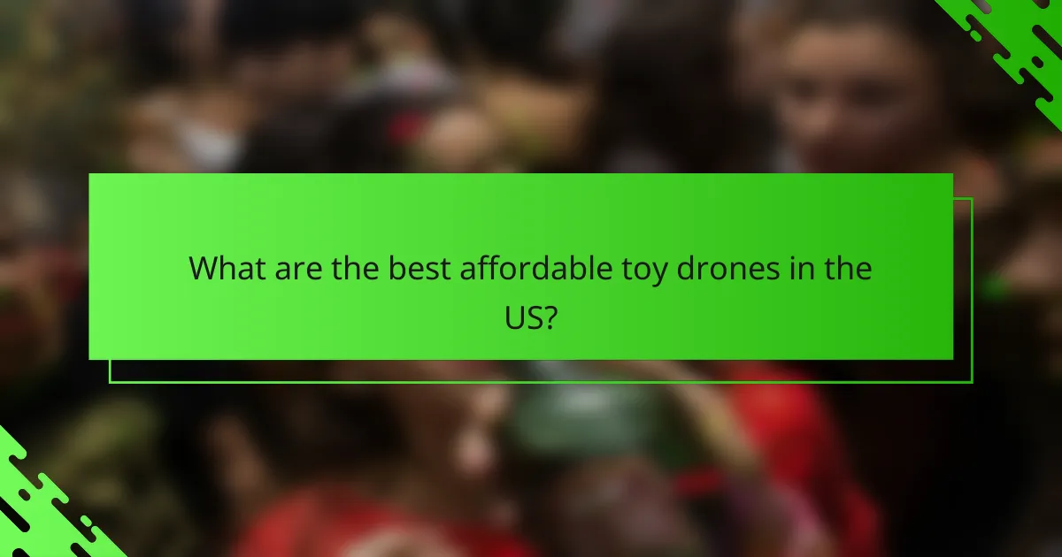 What are the best affordable toy drones in the US?