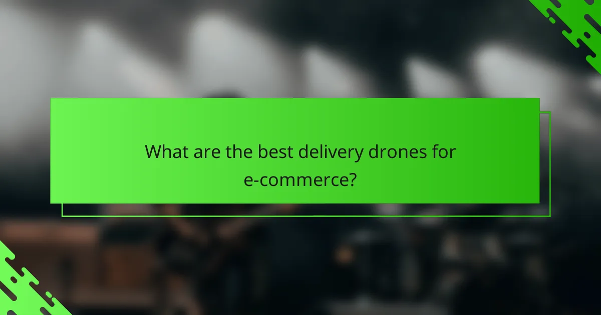 What are the best delivery drones for e-commerce?