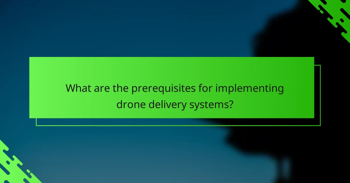 What are the prerequisites for implementing drone delivery systems?