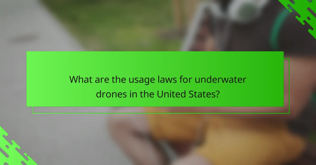 What are the usage laws for underwater drones in the United States?