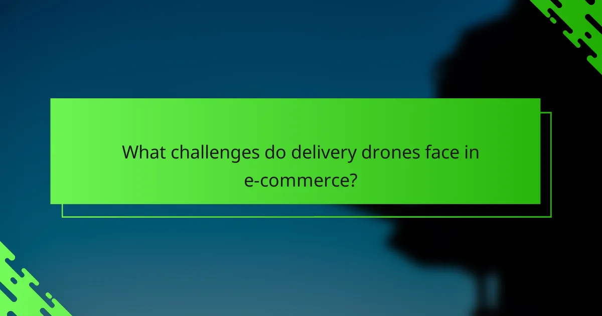 What challenges do delivery drones face in e-commerce?