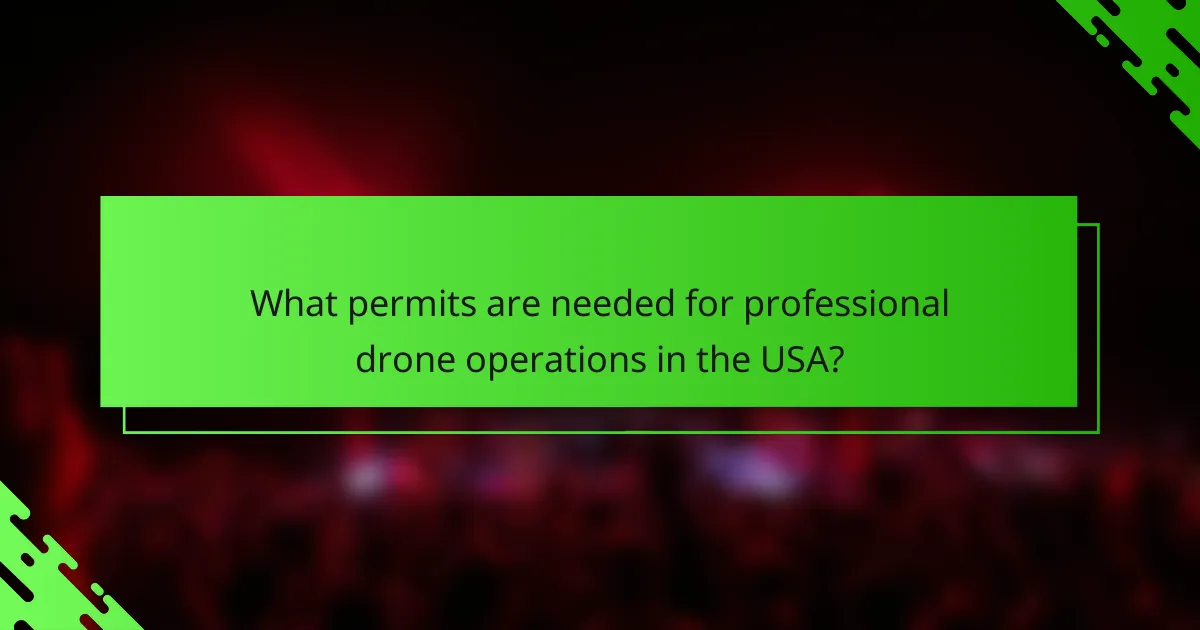 What permits are needed for professional drone operations in the USA?